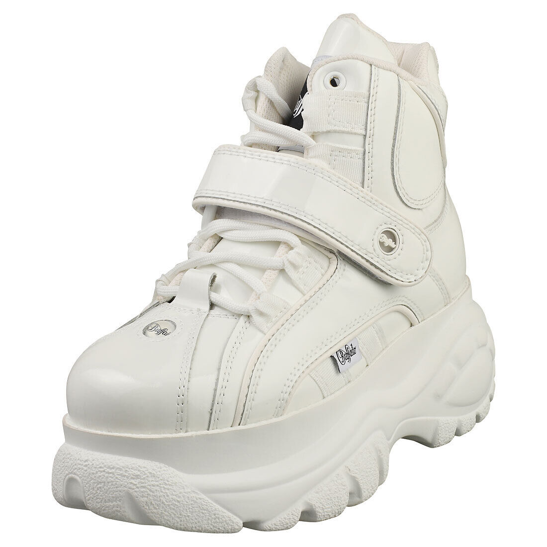 Buffalo Calf Leather Patent Donna White Stivali Platform - 38 EU