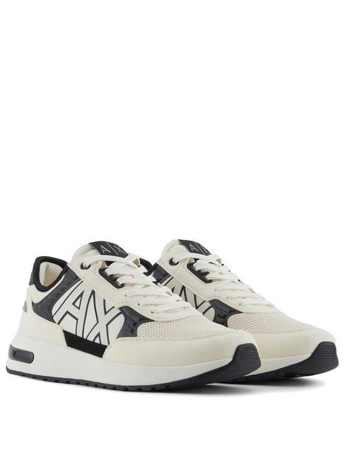 scarpa uomo ARMANI EXCHANGE sneaker OFF WHITE+BLACK 43  scelta=P OFF WHITE+BLACK