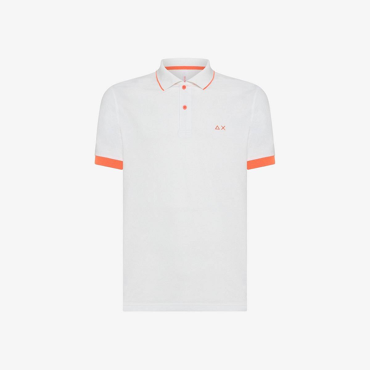 Sun 68 Polo Small Stripes Fluo Bianco - Taglia XXXL Abbigliamento Uomo Polo