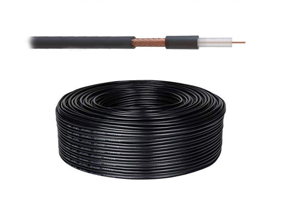 Cavo Coassiale Video RG59 100 metri 75 OHM AF CEI 20-22 Antifiamma COAX Nero