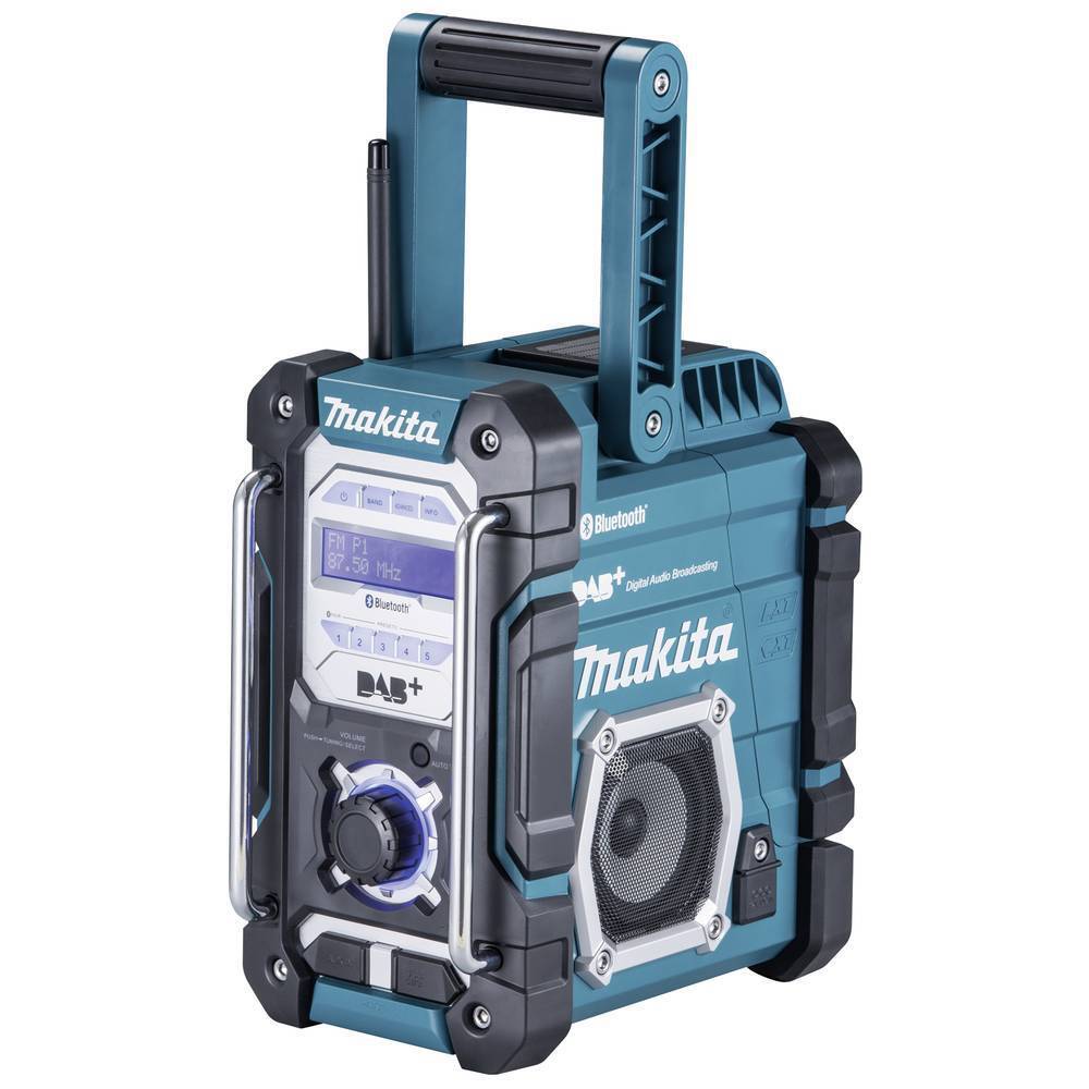 Makita Radio da cantiere DAB+, FM AUX, Bluetooth, USB antispruzzo Turchese,