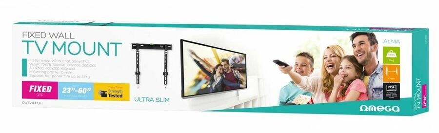 SUPPORTO STAFFA PORTA TV A MURO OMEGA OUTV400SF DA 23 A 60 POLLICI ULTRA SLIM 10