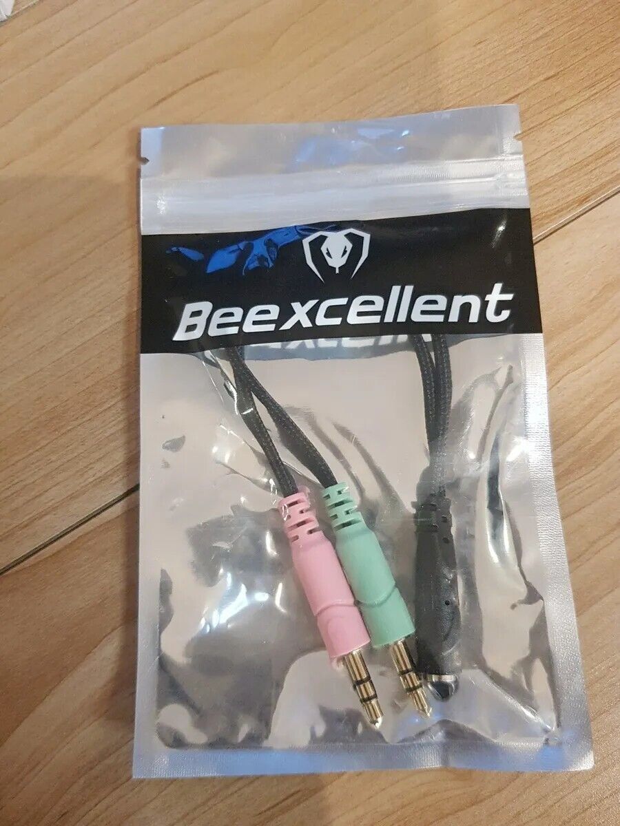 Beexcellent Headset Audio and Mic Y Splitter 3.5mm Jack F M M