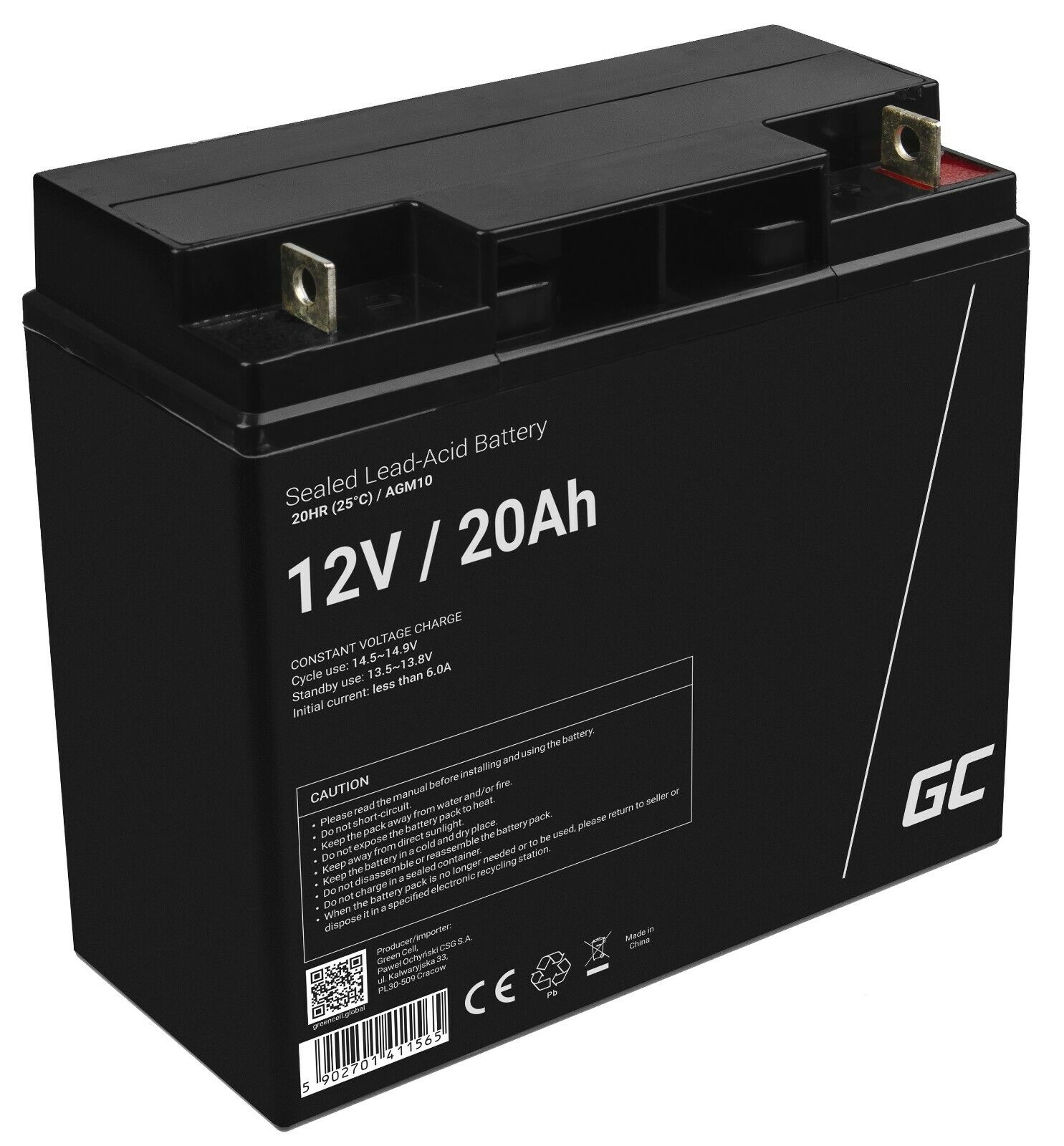 GreenCell®  Batteria AGM 12V 20Ah accumulatore VRLA  Scooter Peschereccio