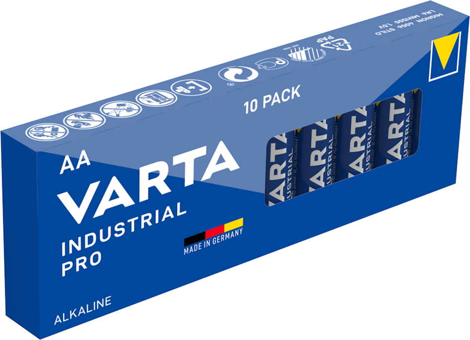 10 batterie stilo AA alcaline pile VARTA industrial pro scadenza 2032
