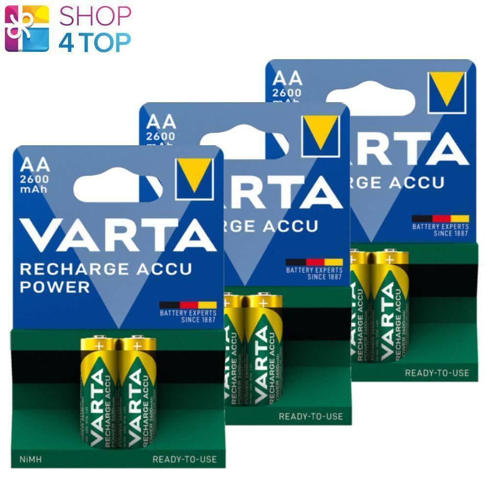 6 VARTA Ricarica Accu Alimentazione Aa batteries LR6 2600mAh Nimh 1.2V HR6 2BL