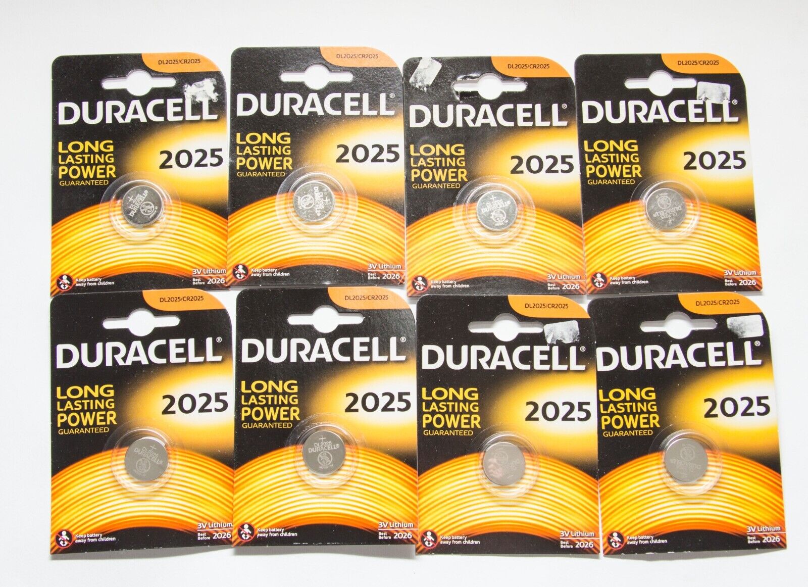 8x Pile Duracell CR2025 3V Bottone Litio DL2025 BR2025