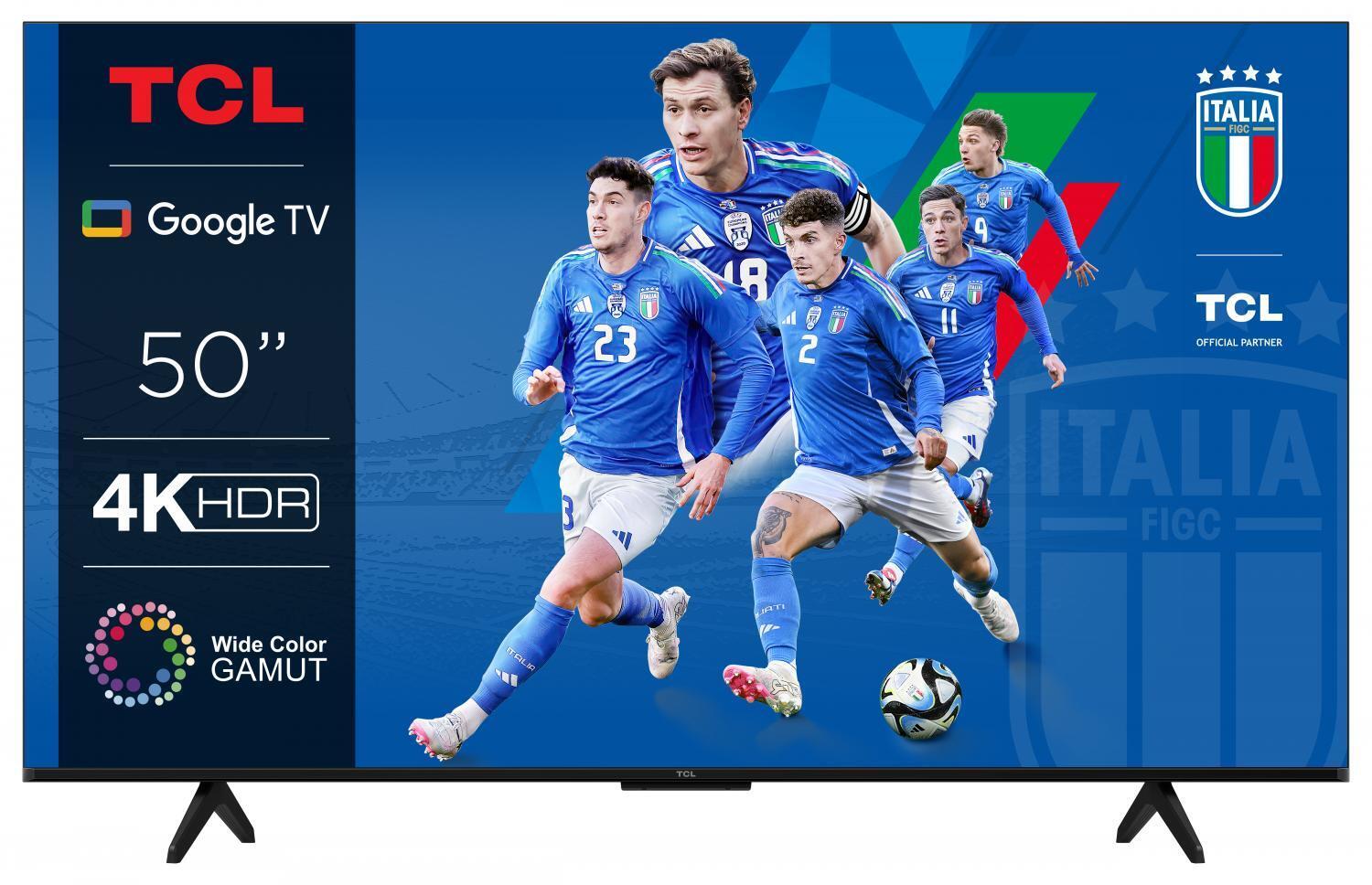 TCL Smart TV 50 Pollici 4K Ultra HD Display LED Sistema Google TV Nero 50P79B