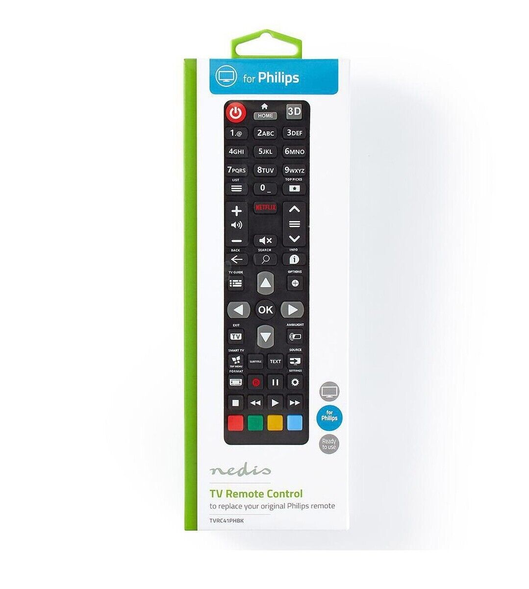 Telecomando TV - Philips Compatibile TVRC41PHBK Nedis TV Remote Control