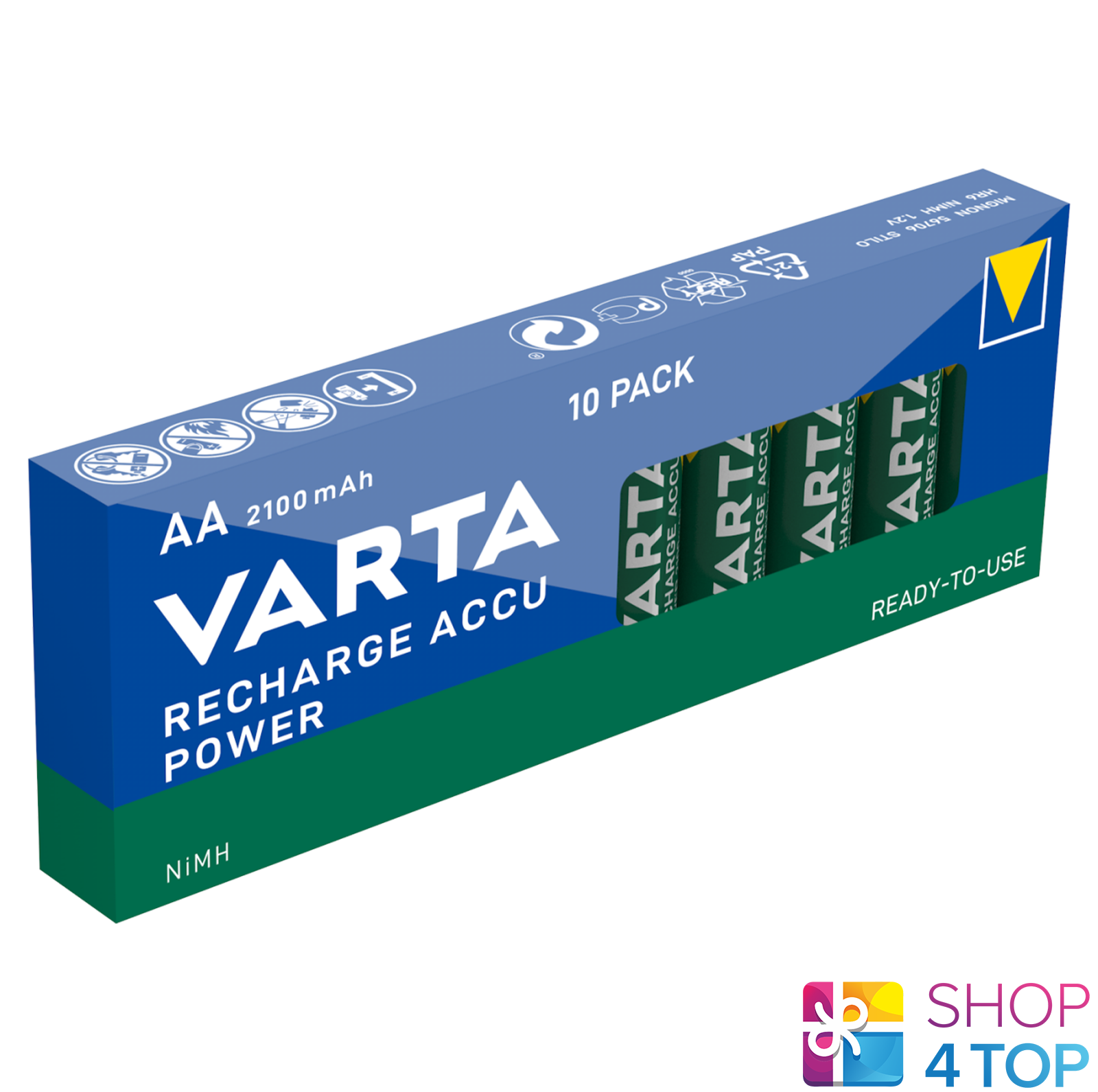 10 Aa VARTA Ricarica Accu Alimentazione batteries 2100mAh Nimh 1.2V HR6 10 Pacco