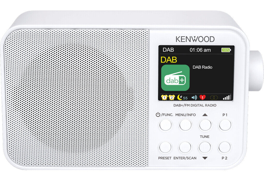 Radio Portatile Bluetooth Digitale DAB/DAB+/FM TFT Bianco - CR-M30DAB-W Kenwood