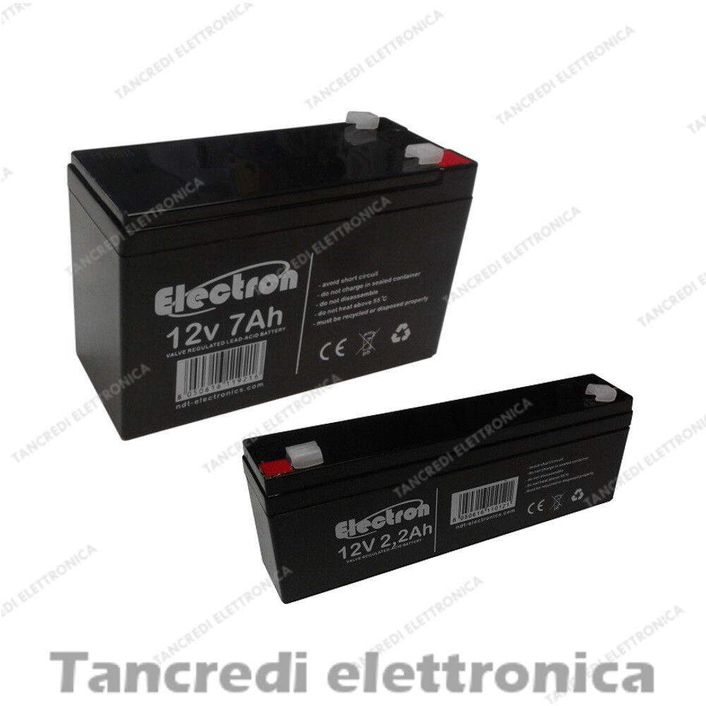 KIT BATTERIA RICARICABILE 12V 7AH + 12V 2.2AH ANTIFURTO ALLARME 7,5AH 2AH 2,3AH