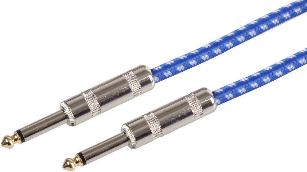 CHORD - Cavo per chitarra maschio-maschio da 6,35 mm (1/4"), 3 m blu/bianco