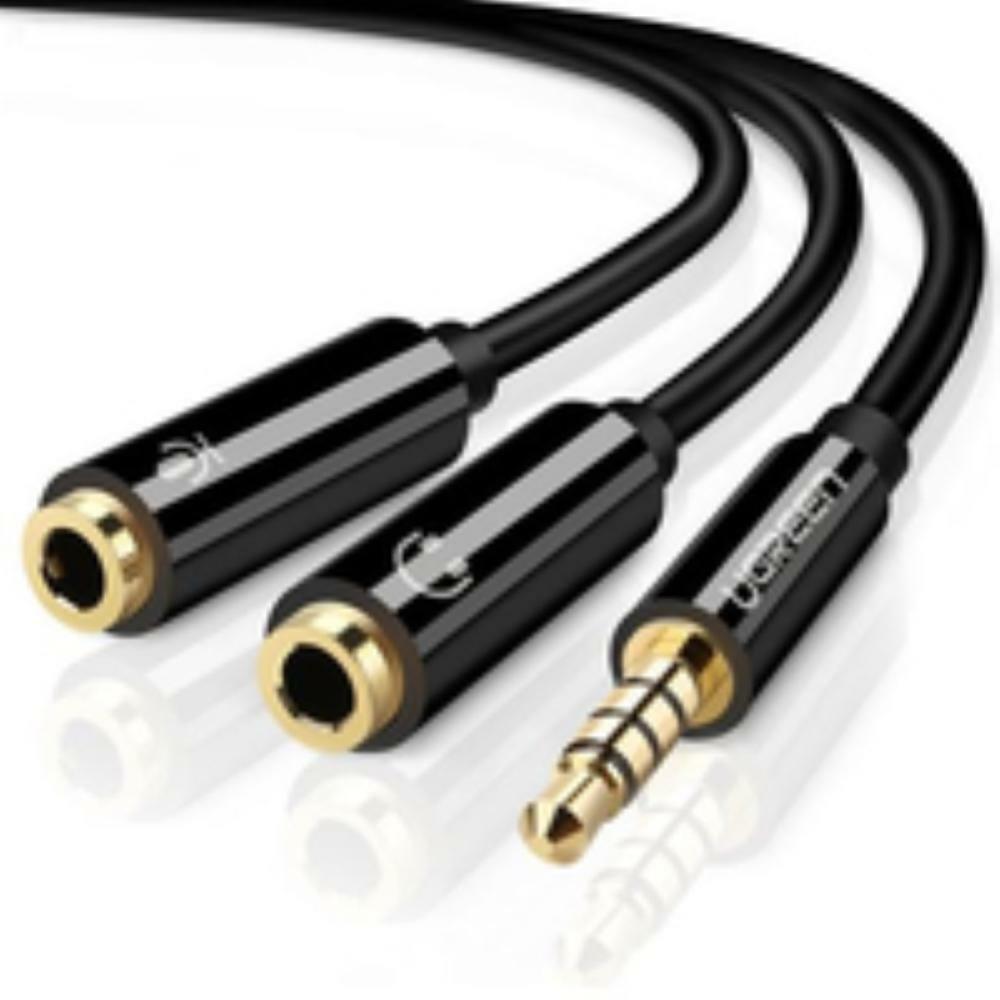UGREEN Cavo Audio 3.5mm maschio a 2 femmina, case ABS(Black)