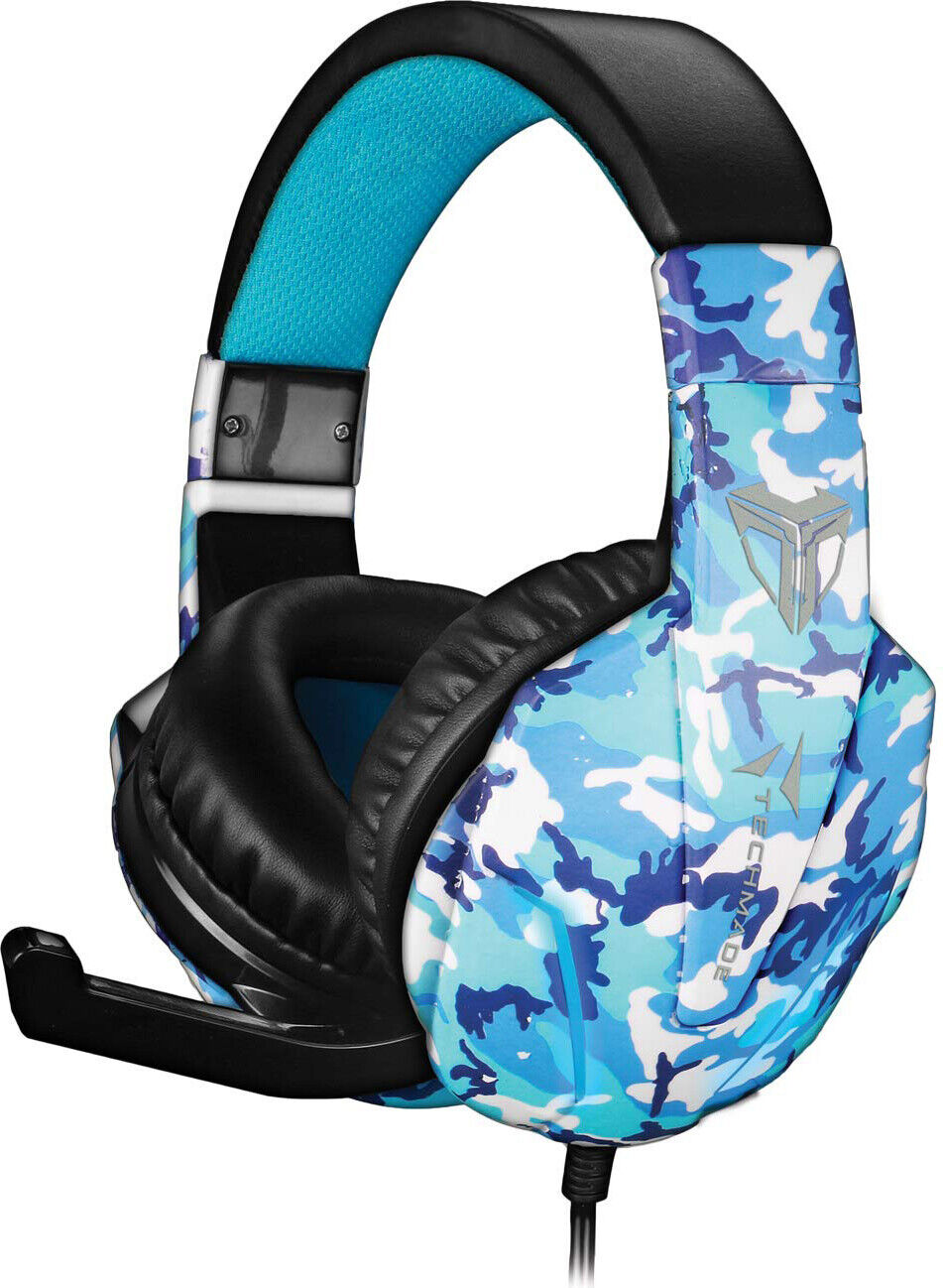 Cuffie Gaming PC ad Archetto Microfono jack 3.5 mm USB Techmade TM-FL1-CAMBLU