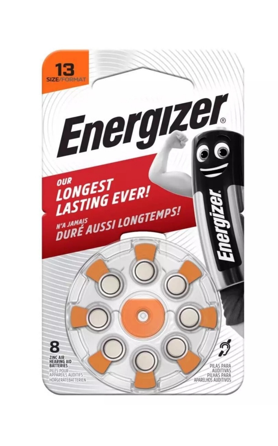 Batterie Pile Conf 8pz per apparecchi acustici 13 Protesi Udito Energizer