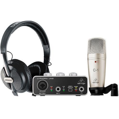 BEHRINGER U-PHORIA STUDIO BUNDLE INTERFACCIA AUDIO USB UM2 + MICROFONO C1 + CUFF