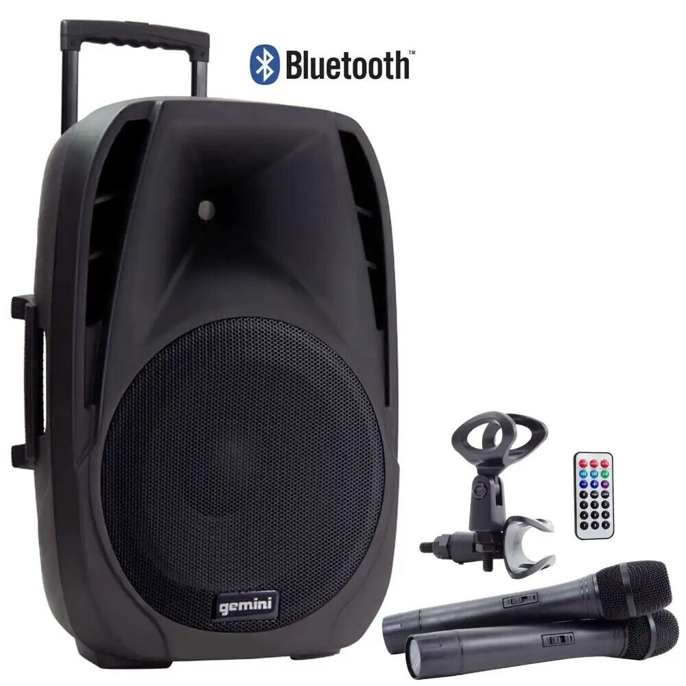GEMINI ES15 TO GO diffusore amplificato batteria trolley usb bluetooth microfoni