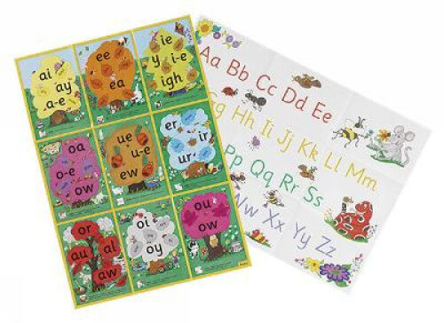 Jolly Phonics Alternative Spelling & Alphabet Posters: in Precursive Letters