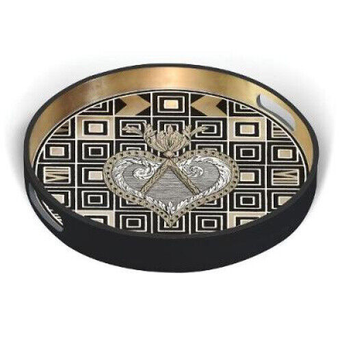 Christian LaCroix Atout Couer Round Lacquer Tray by Christian LaCroix