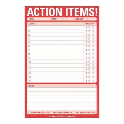 Knock Knock Action Items Pad by Knock Knock