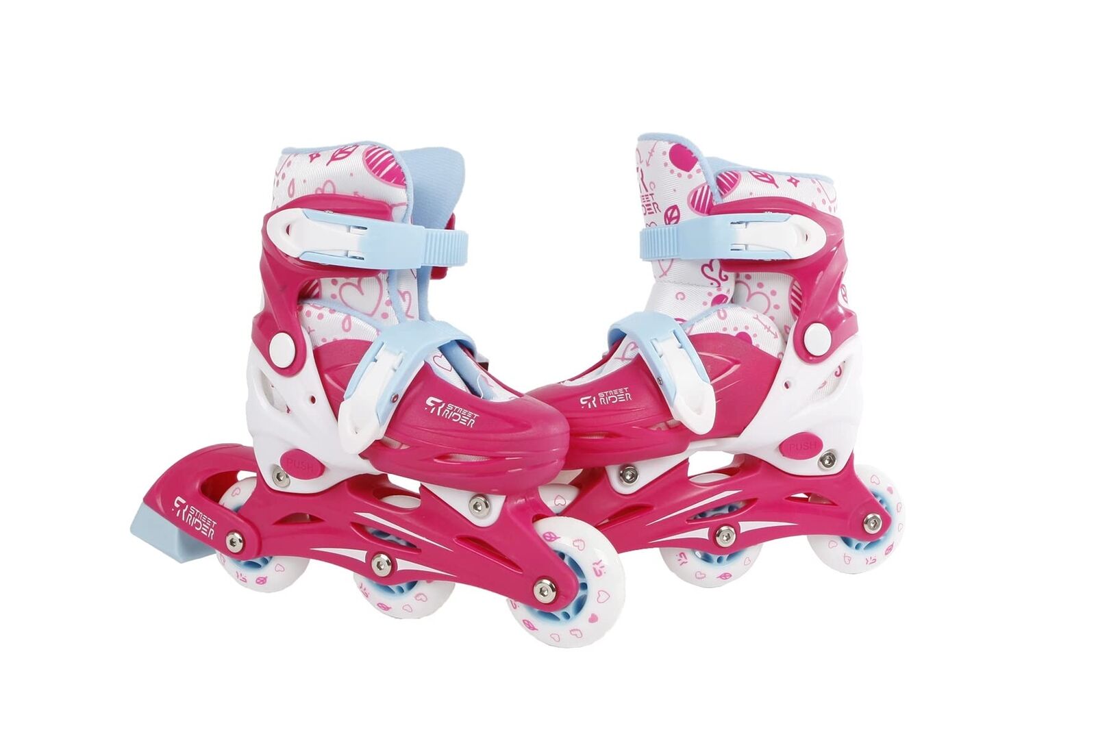 Inline skates Street Rider hardboot roze/wit (7205xx) maat 27/30 NUOVO