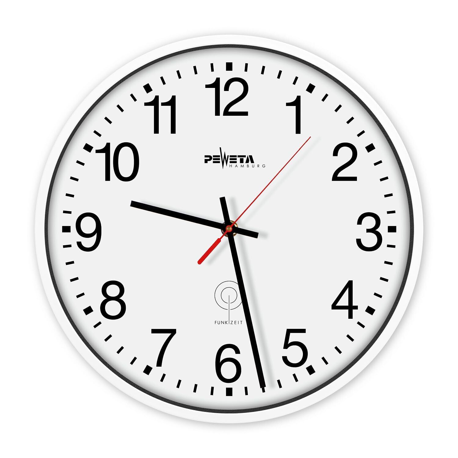 PEWETA Funk-Wanduhr Kunstst.weiB 30cm ACC NUOVO
