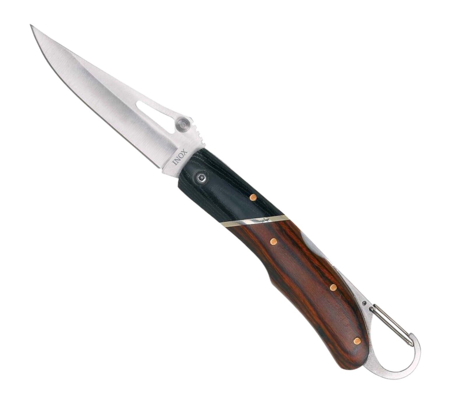COLTELLO CON MOSCHETTONE AUSONIA LAMA IN ACCIAIO INOX CODICE 26416