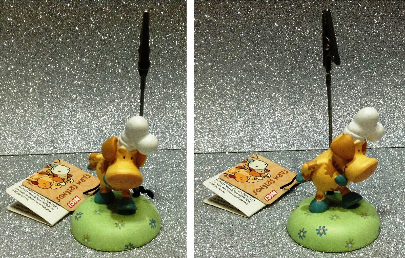 NICI CLIP PORTAFOTO IN RESINA MAIALINO MAIALE CUOCO PIG PIGLET CHEF PHOTO HOLDER