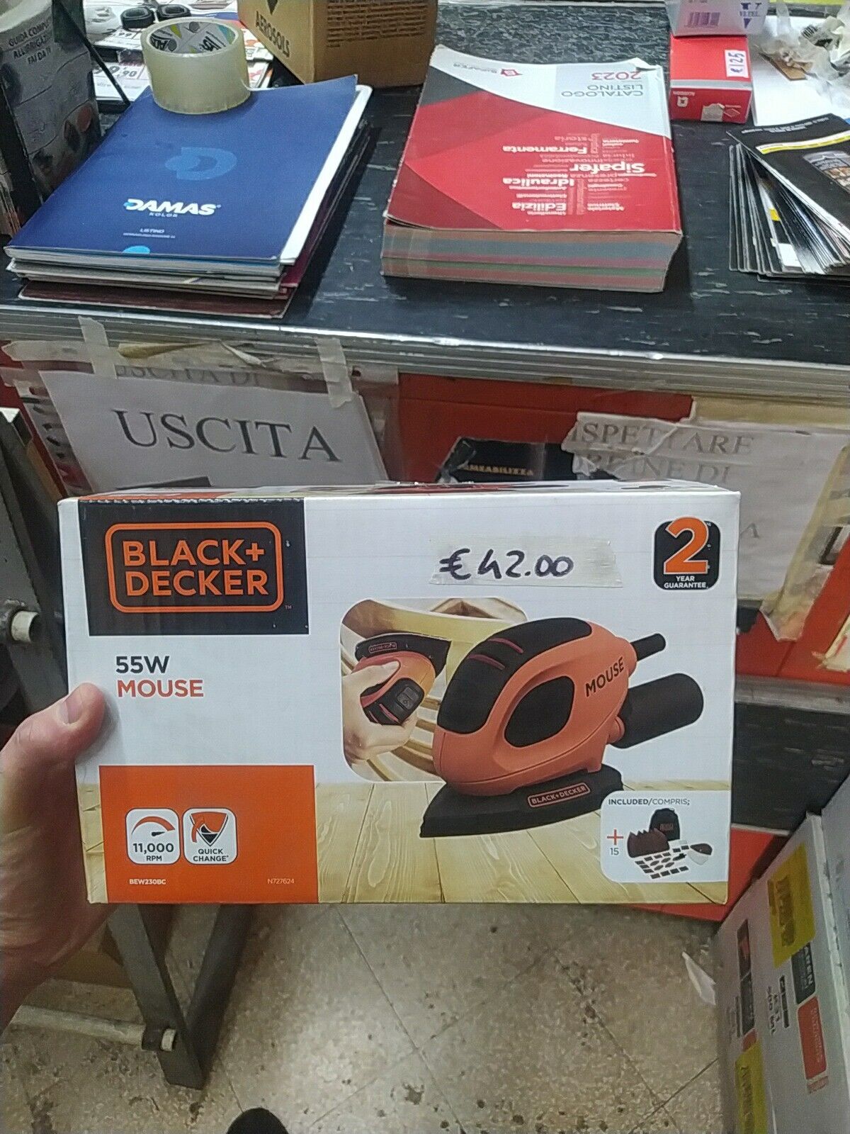 BLACK+DECKER Mouse Kit Levigatrice con 15 Accessori 55W - Arancione