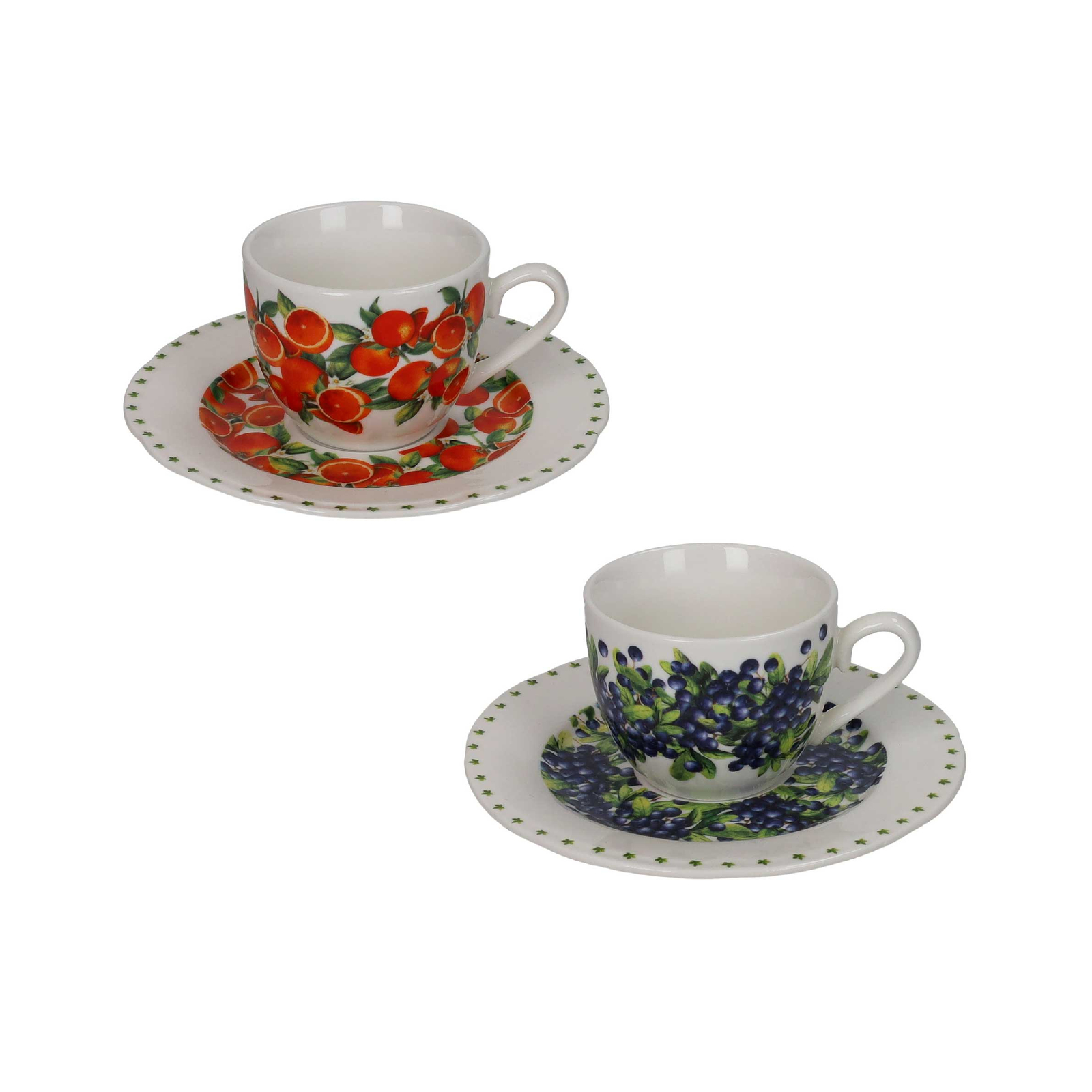 Brandani Set 2 pz tazzine da caffè in porcellana Fresh Fruits Le Primizie Porcel