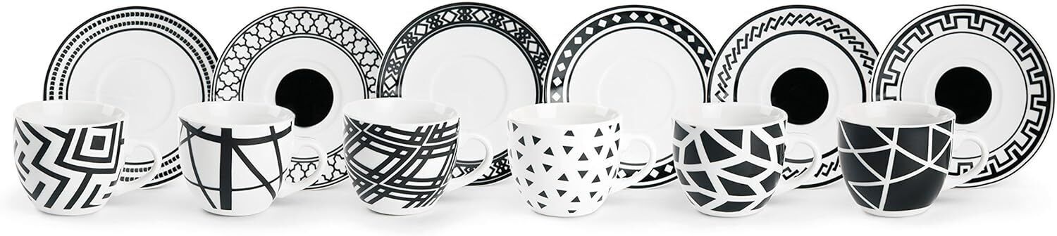 Excelsa Emily Servizio Tazzine Da Caffè Con Piattino, Porcellana, Set da 12...