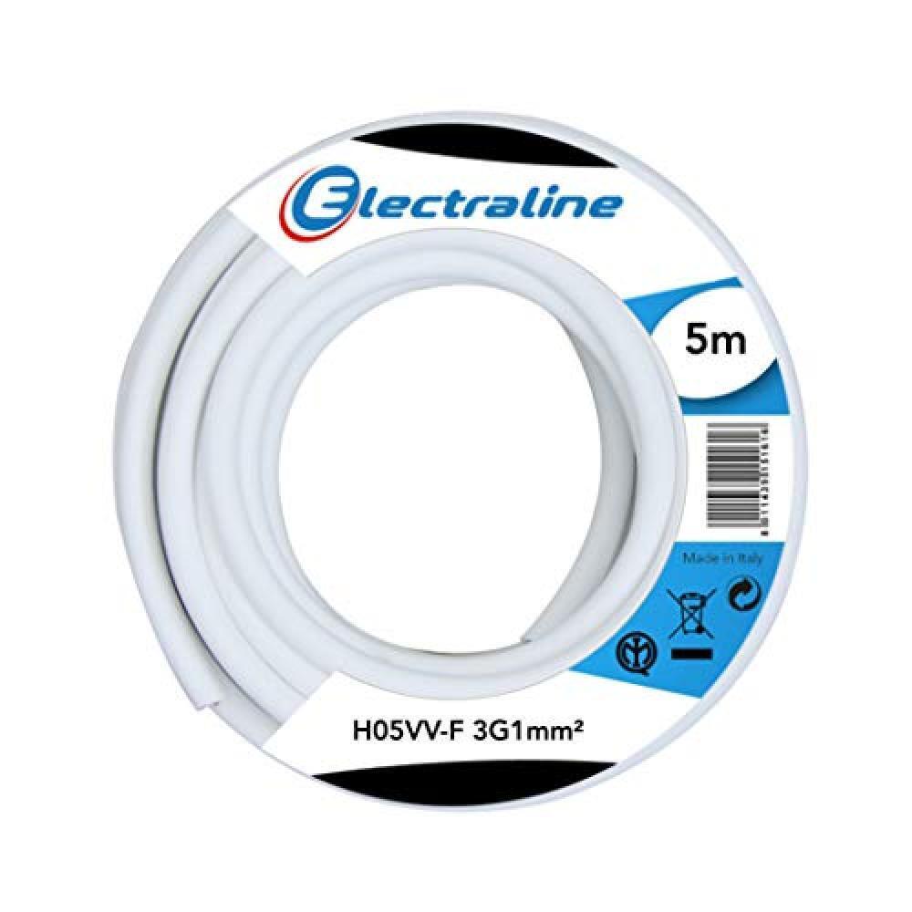 (TG. 5 M) Electraline 11720 H05VV-F Cavo per Prolunghe, Sezione 3G1 mm, Lunghezz