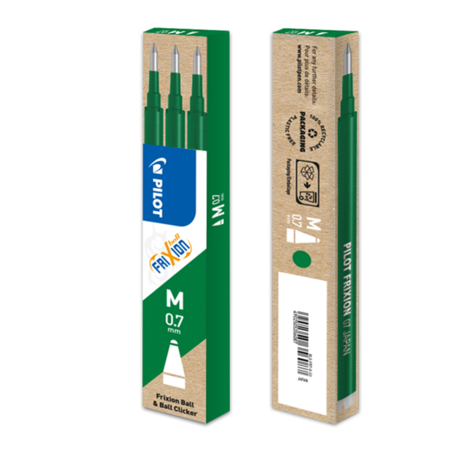 REFILL A SFERA FRIXIONBALL - PUNTA 0,7MM - VERDE - PILOT - CONF. 3 PEZZI