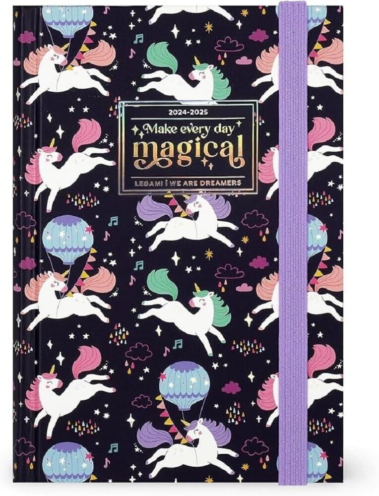 AGENDA GIORNALIERA 16 MESI 2024 2025 LEGAMI UNICORNI medium cm 18x12 DAY