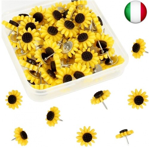 30 Pcs Girasole Push Pins Fiore Tacks Decorativi Girasole Pollice Tacks per