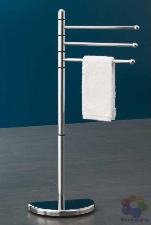 Piantana Porta Asciugamano 3 Bracci Snodo H 90 Bagno Cromo Portasciugamano