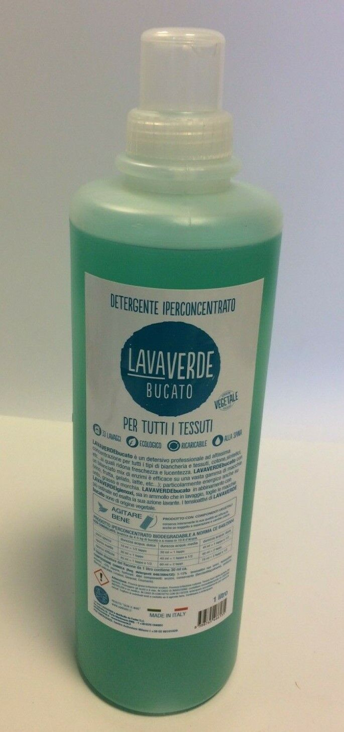 LAVAVERDE detergente per Bucato per tutti i tessuti 1L