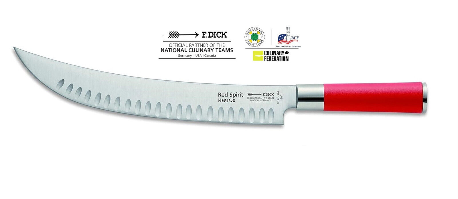 F. DICK Coltello per carne  „Hektor“, Red Spirit  (lama cm.26)