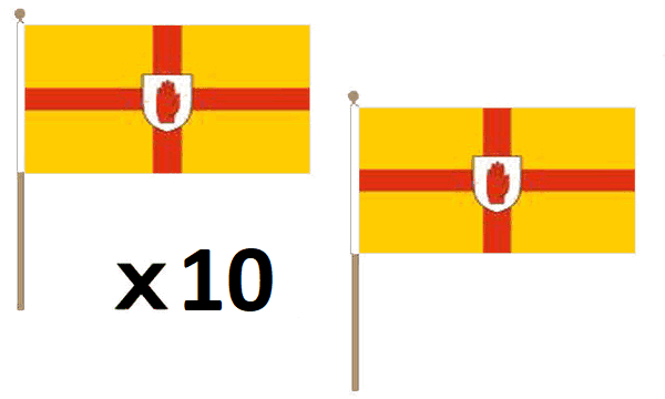 PACCO 10 BANDIERE ULSTER 45x30cm con asta di legno - BANDIERA ULSTER IN IRLANDA