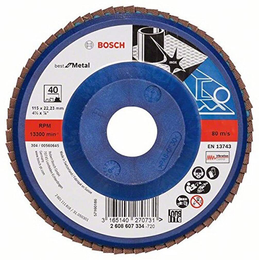 BOSCH - DISCO LAMELLARE BLUE BEST METAL 115MM GRANA 40