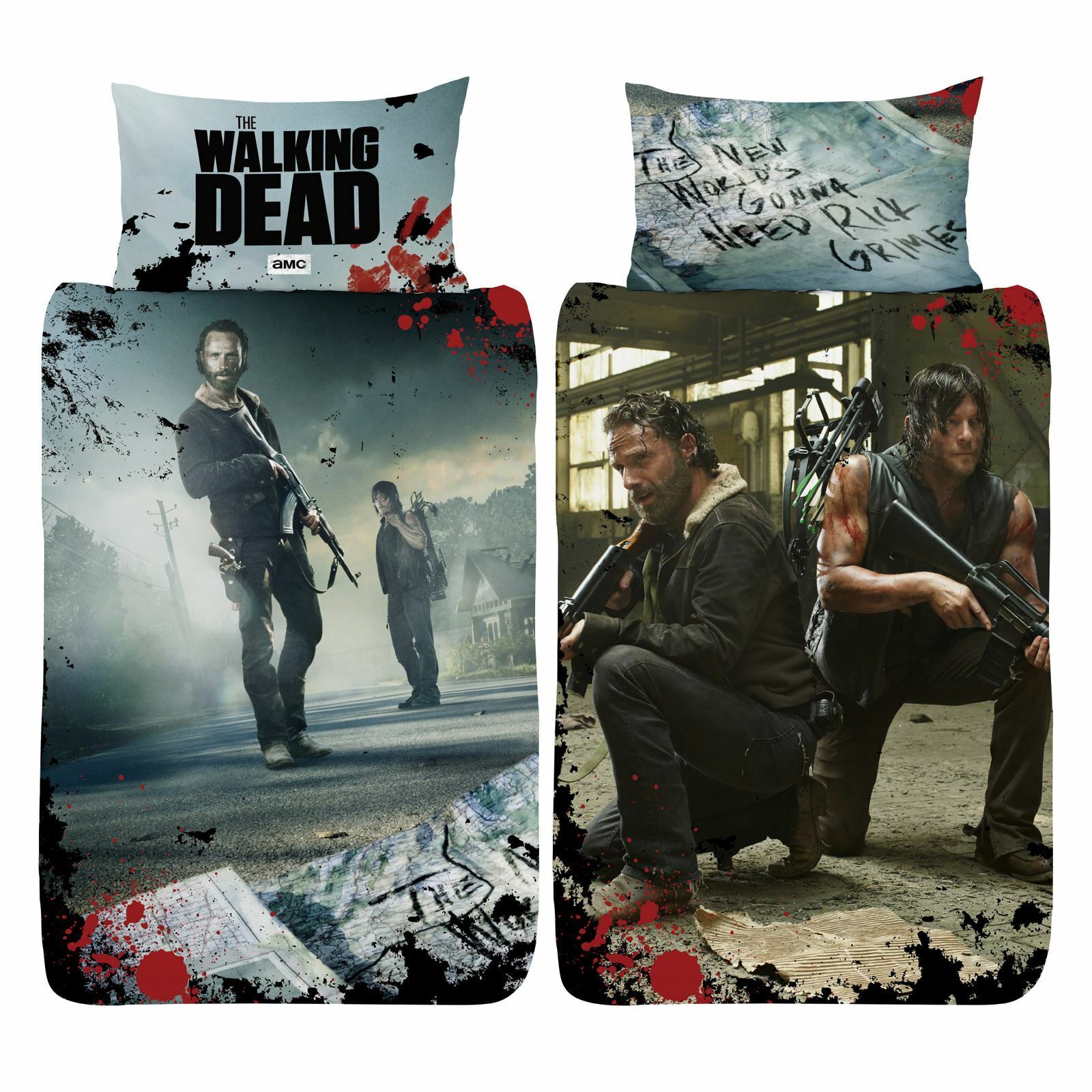 The Walking Dead Set Copripiumino Singolo Nuovo Mondo 2-in-1 Design Letto