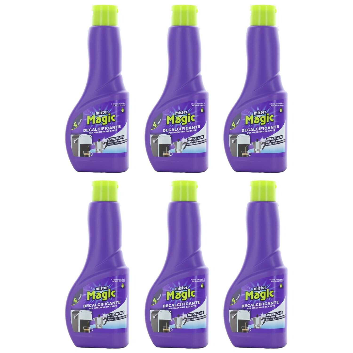 6pz MISTER MAGIC DECALCIFICANTE anticalcare per macchine caffè BIODEG. 200ml