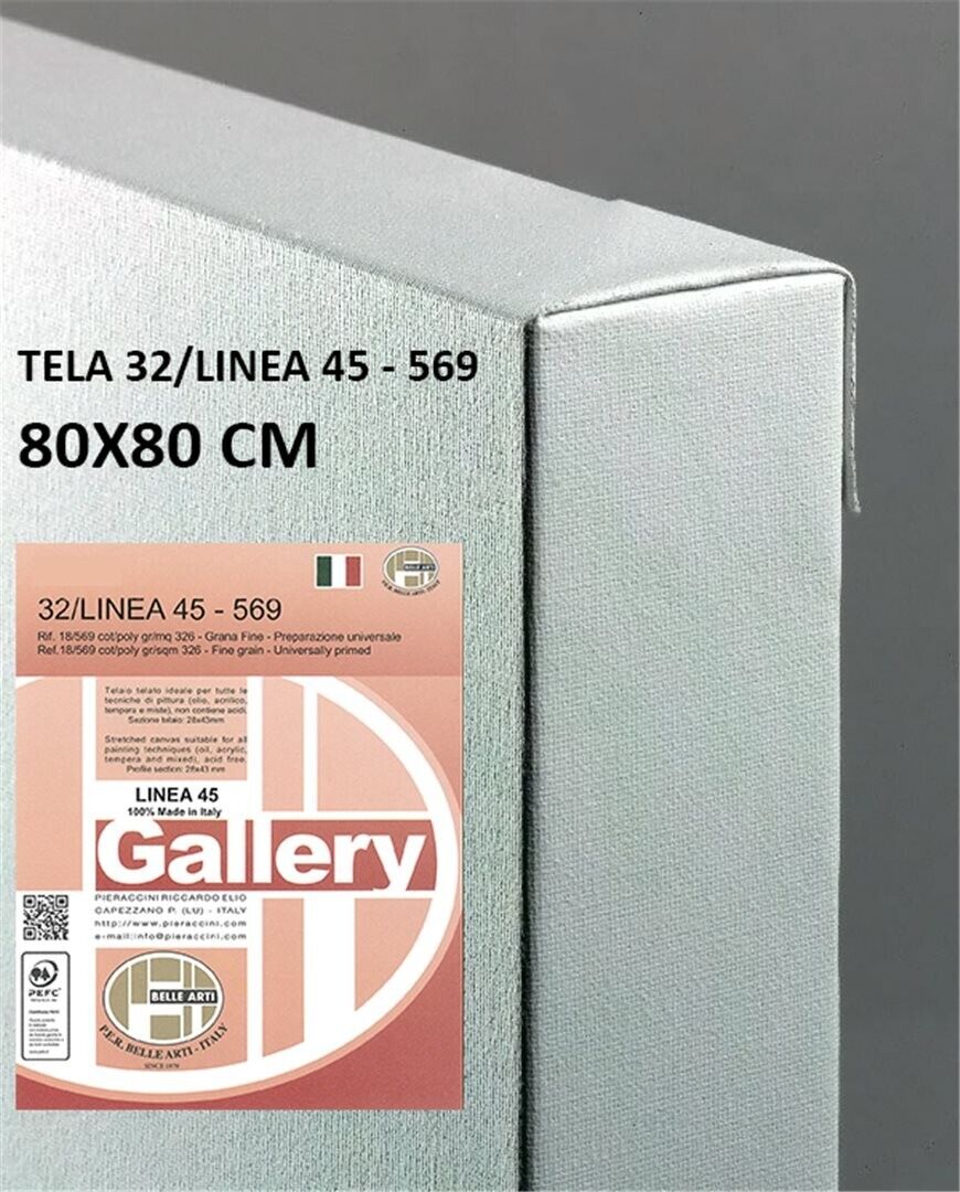 Telaio Telato 80x80 Cm Gallery 45 Tela 569 Grana Fine Cotone/poliestere | Pierac