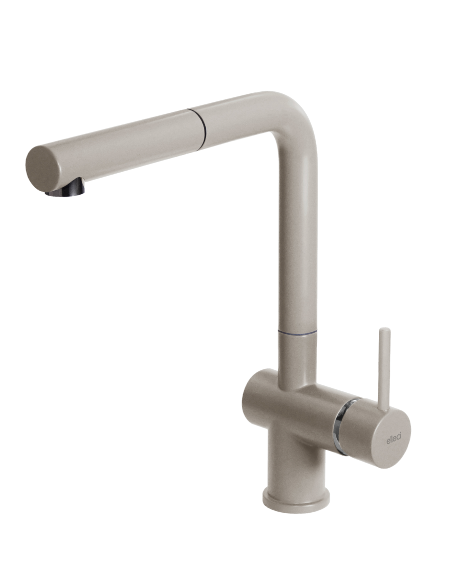 ELLECI Miscelatore Cucina Doccetta Rubinetto Monocomando Champagne K95 MKKSTP95