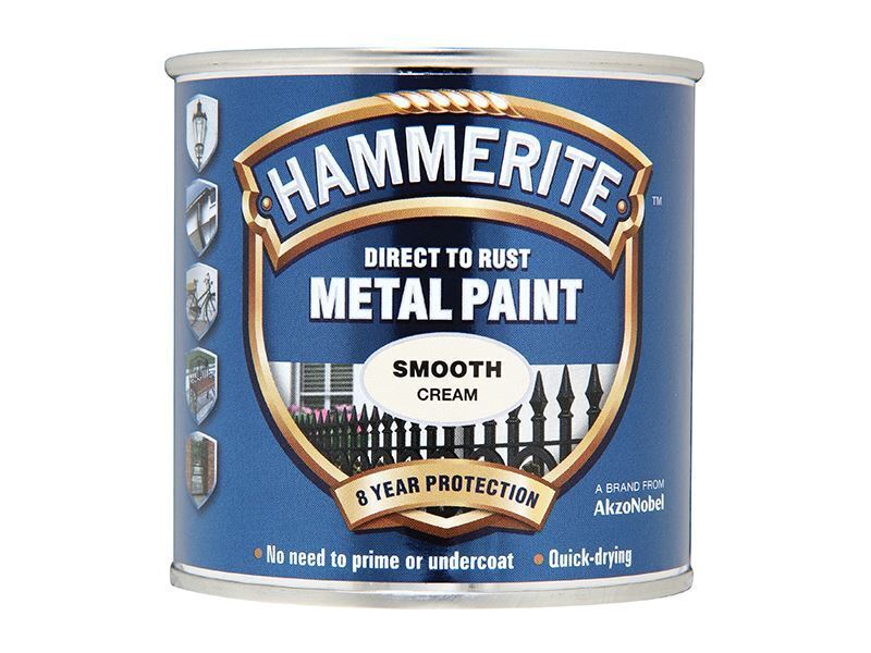 Hammerite - Direct to Rust Smooth Finish Metal Paint Cream 250ml