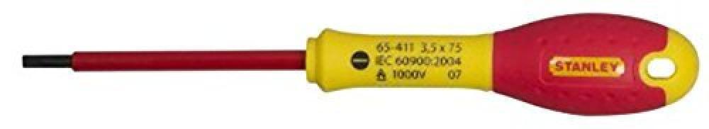 (TG. 3.5 x 75 mm) Stanley 0-65-411 Cacciavite con Lama Isolata, 3.5 x 75 mm, Str