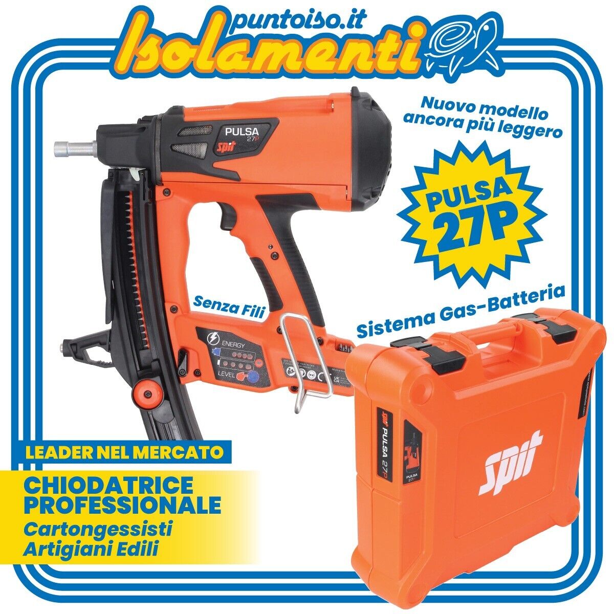 Chiodatrice Sparachiodi Professionale Spit Pulsa 27P Fissaggio Guide e Profili