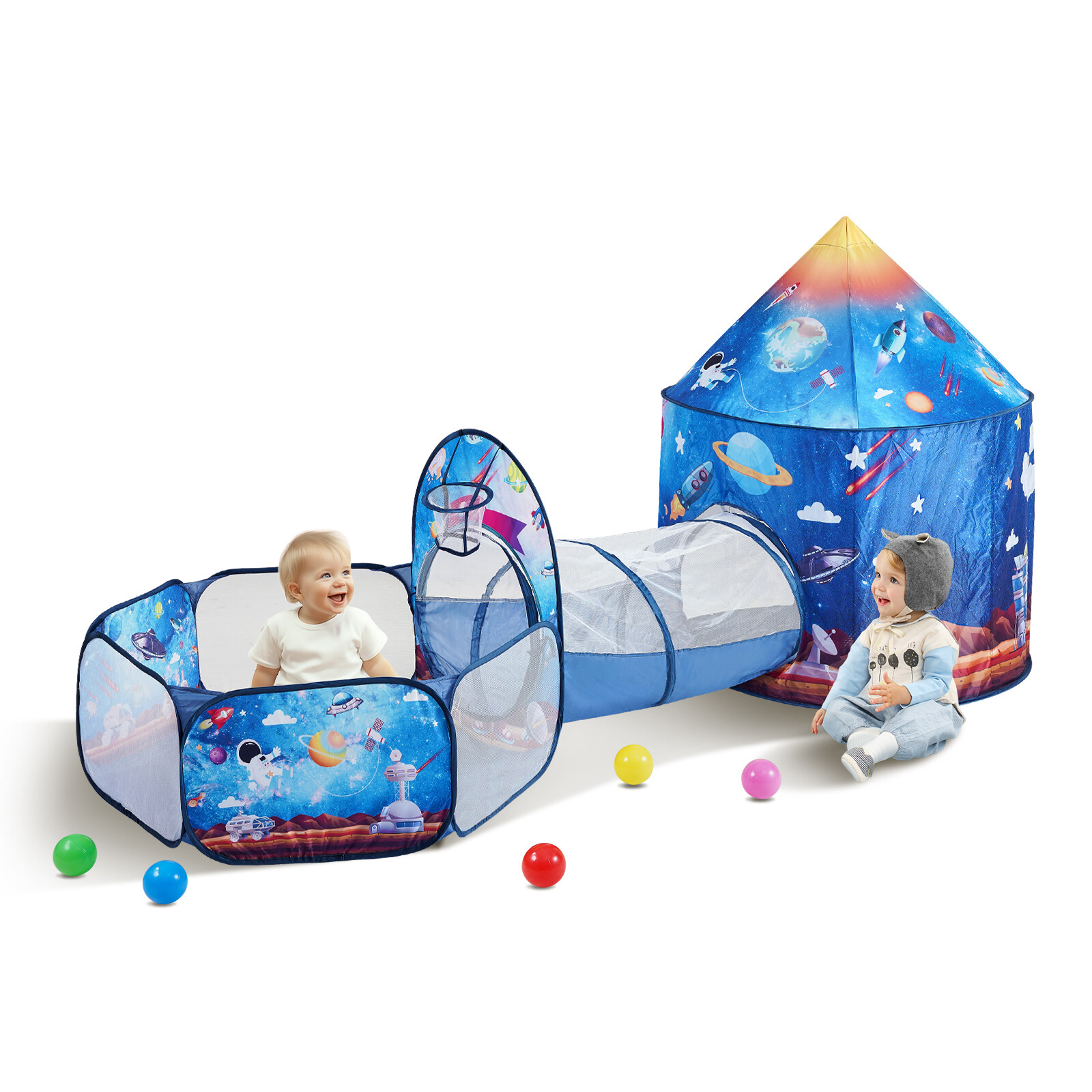 VEVOR Tenda tunnel da gioco Blu Tunnel per Bambini φ1000x1270mm