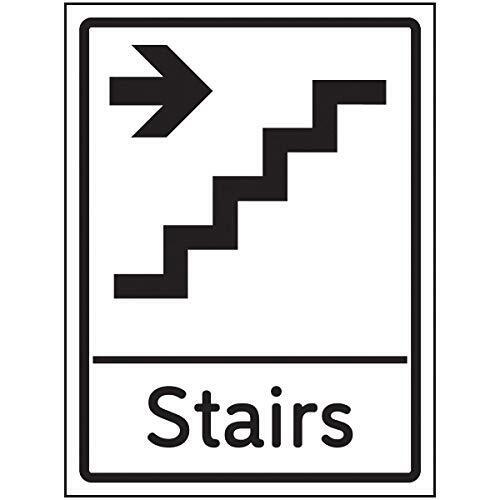 V Safety Stairs Arrow Right Sign  150 x 200 mm  vinile autoadesivo
